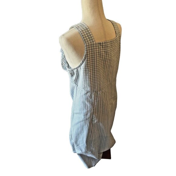 Vintage Two-Twenty Women's SM Blue Plaid Prairie Dress Overall Bib Modest Midi - Picture 5 of 12
